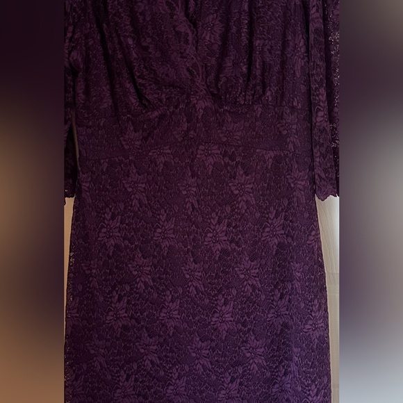 Wine Lace Dress by Kiyonna; women’s size 1X - Picture 9 of 15